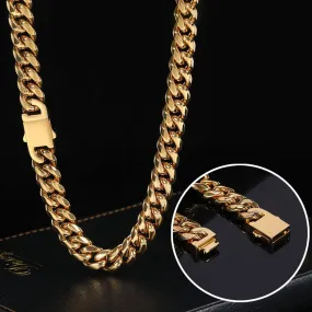 12mm Cuban Chain (Single Plug Buckle)