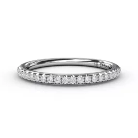 14K WHITE GOLD DIAMOND HALF ETERNITY WEDDING BAND, 0.20CTW