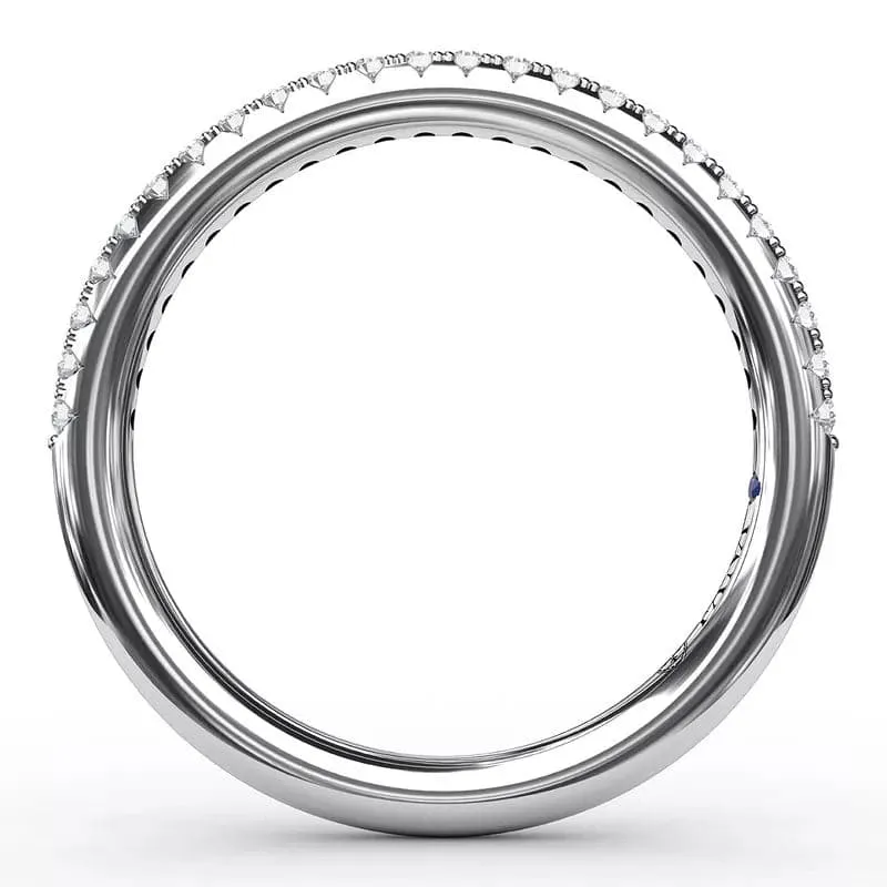 14K WHITE GOLD DIAMOND HALF ETERNITY WEDDING BAND, 0.20CTW