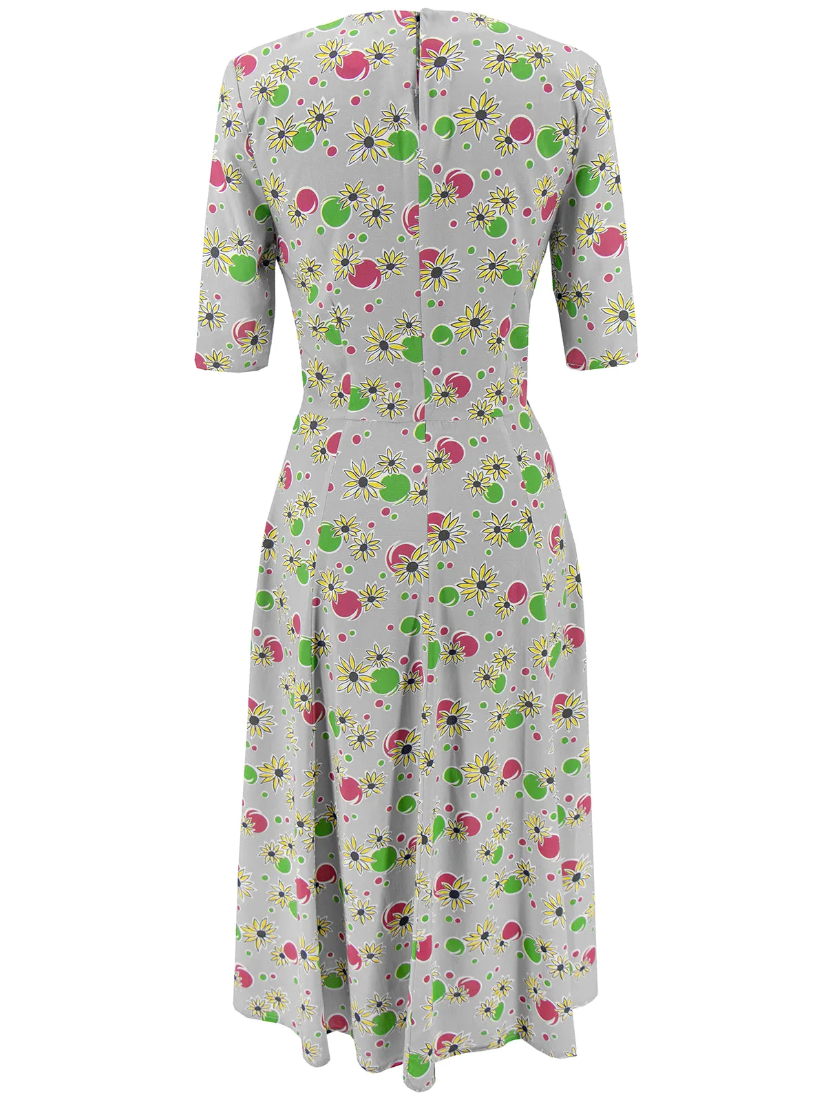 1940s Floral Tribute Tea Dress Daisy Bubble