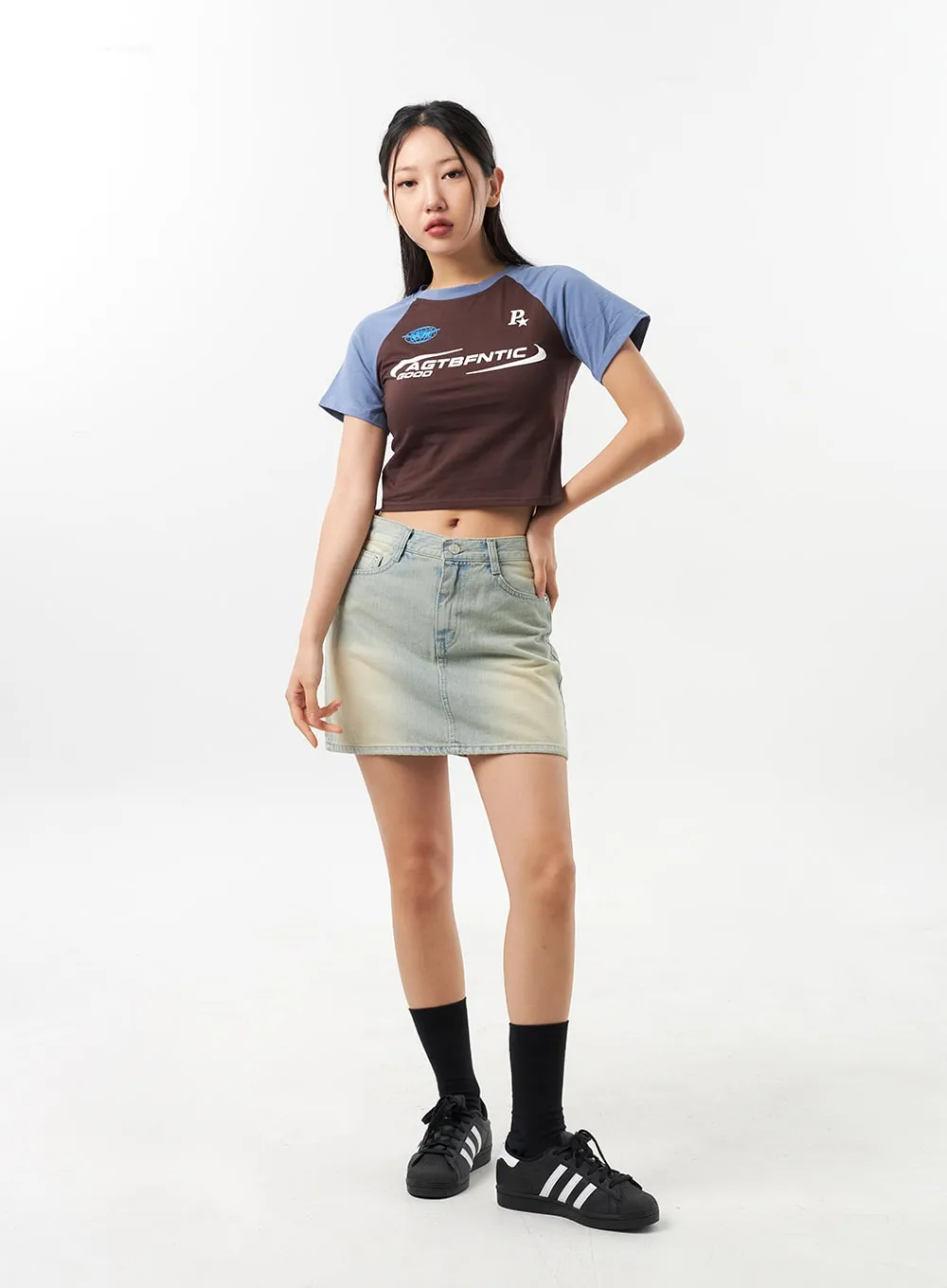 A-Line Denim Mini Skirt CU308