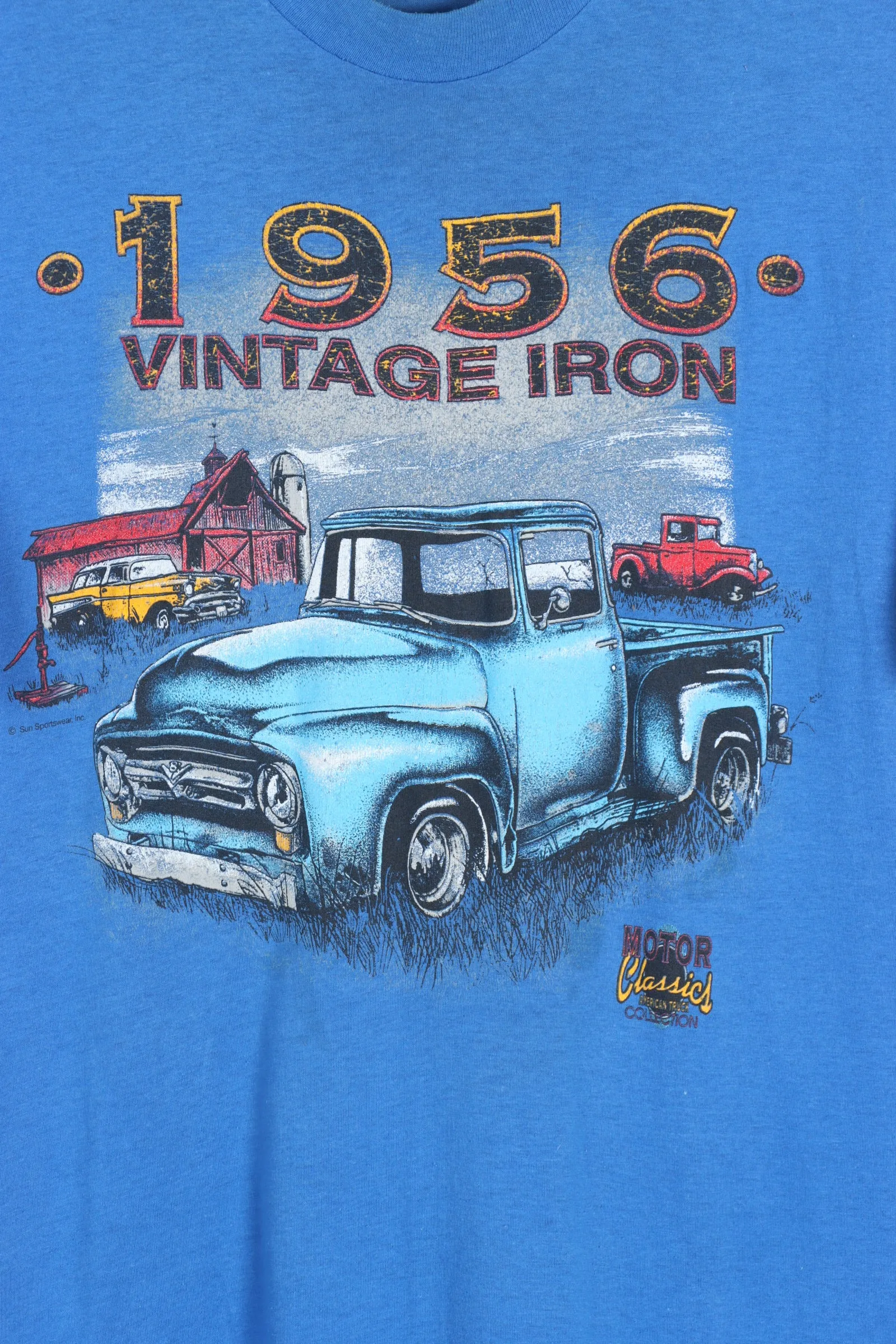 American Truck Collection Single Stitch Blue Cars Single Stitch Tee (M)