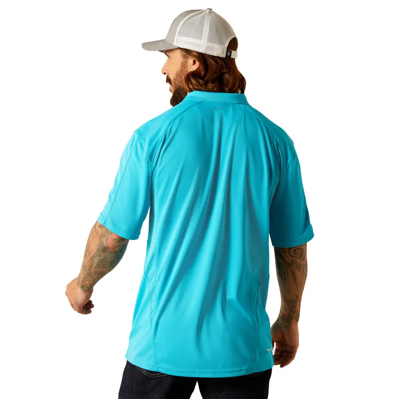 'Ariat' Men's AC Polo - Turquoise Reef