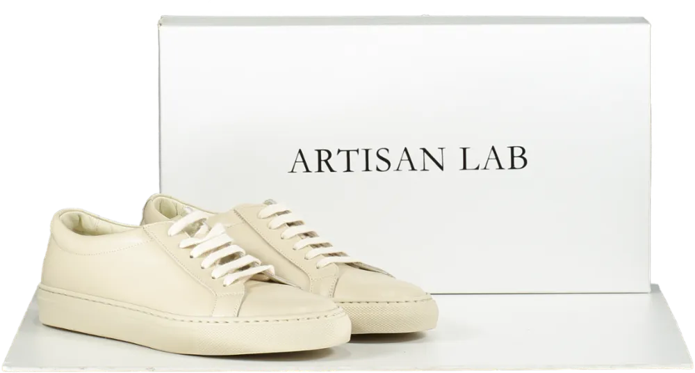 artisan Lab Cream Luxury Italian Leather Trainers Bnib UK 3 EU 36 👠