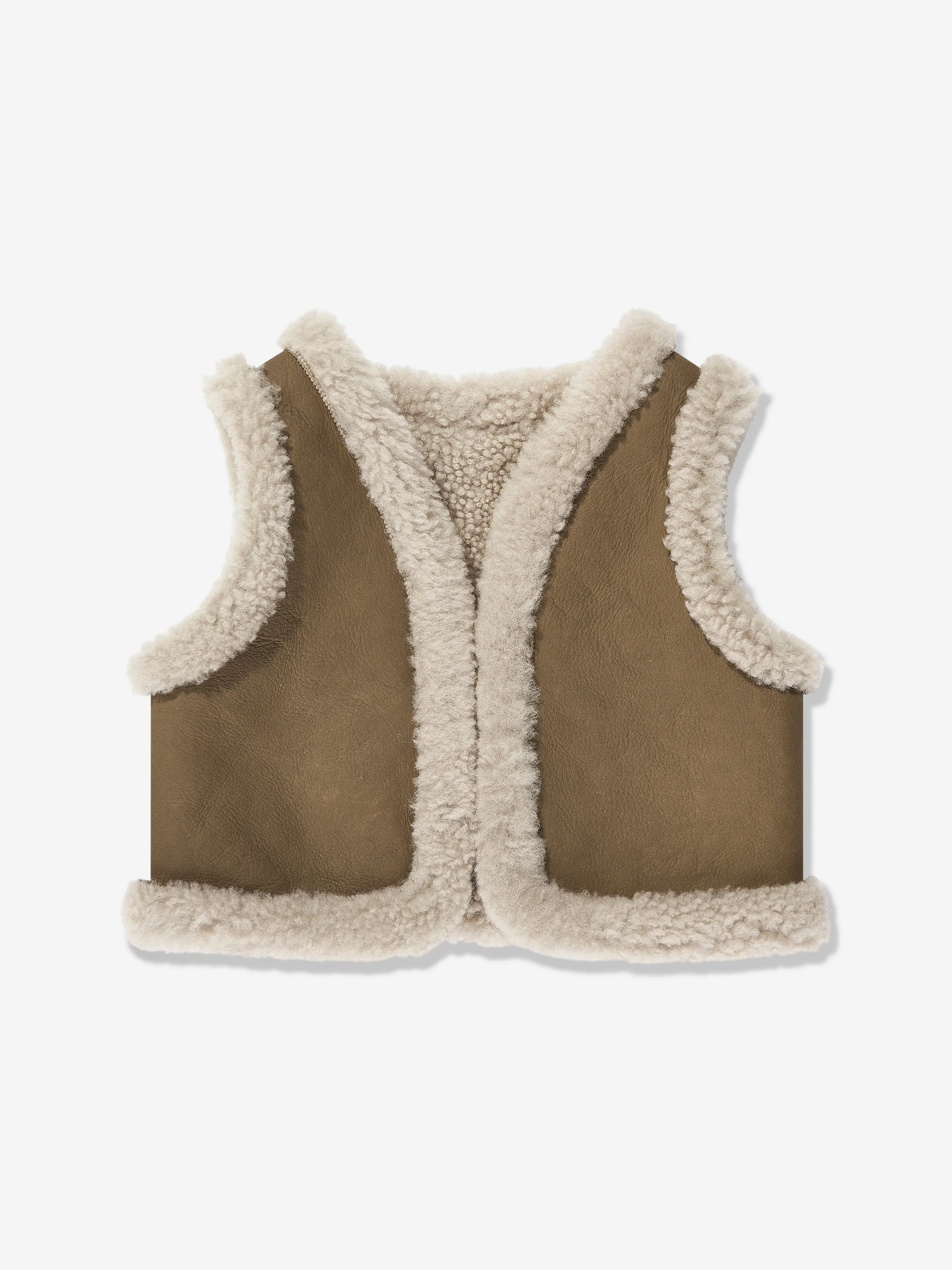 Baby Barra Faux Shearling Gilet in Brown