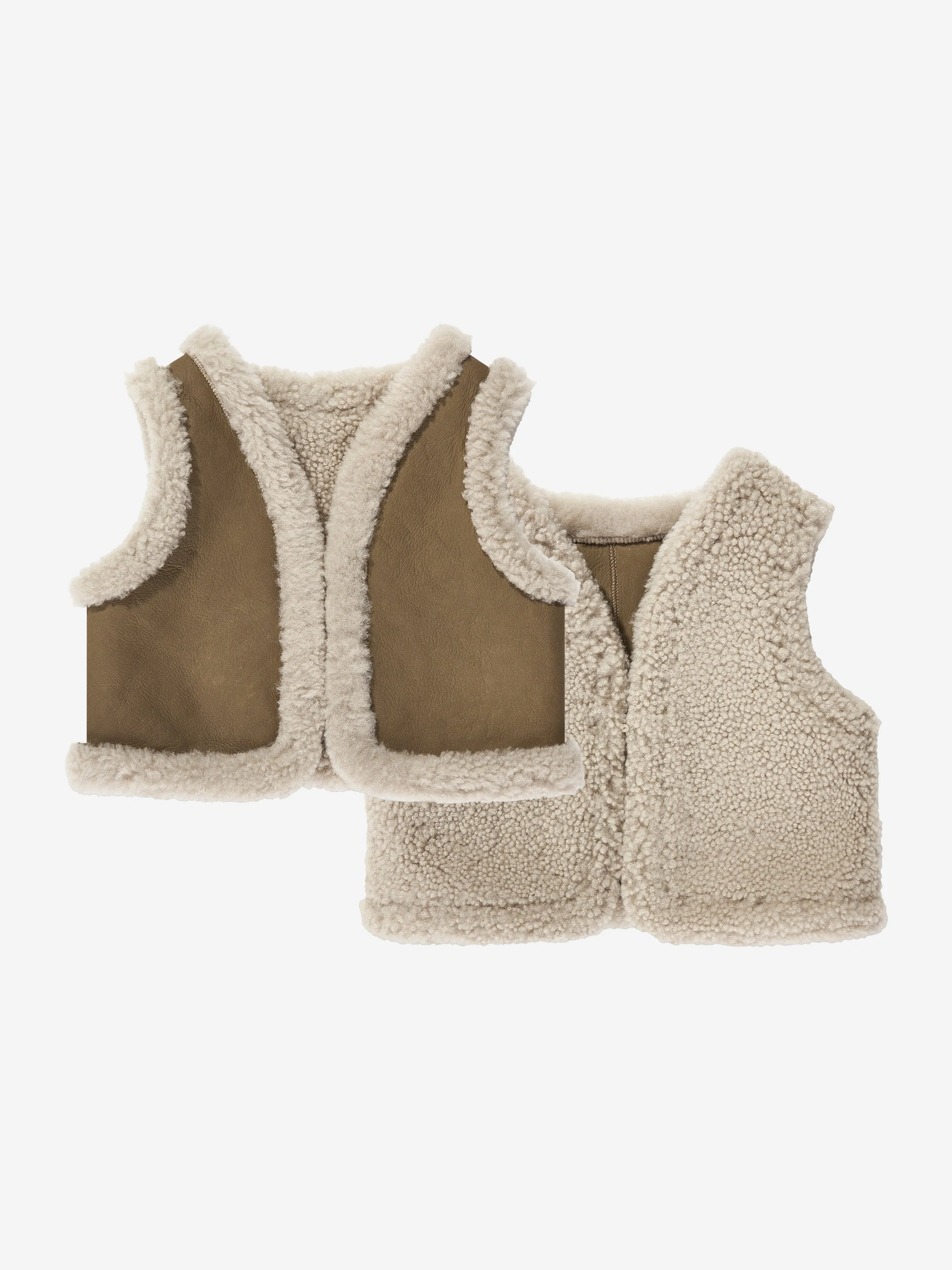 Baby Barra Faux Shearling Gilet in Brown