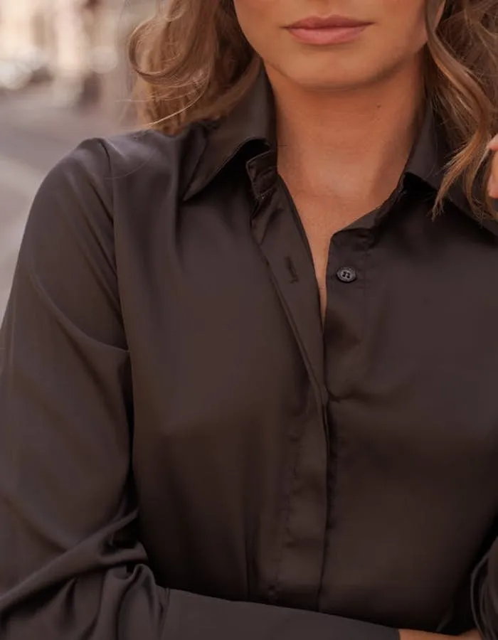 Black Satin Shirt