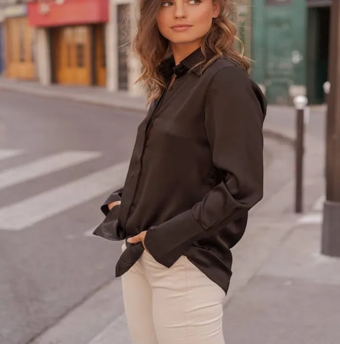 Black Satin Shirt