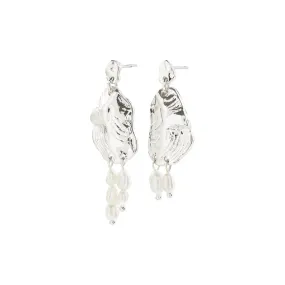 Bloom Silver Plated Pearl Earrings