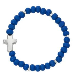 Blue Wood Stretch Baby Bracelet