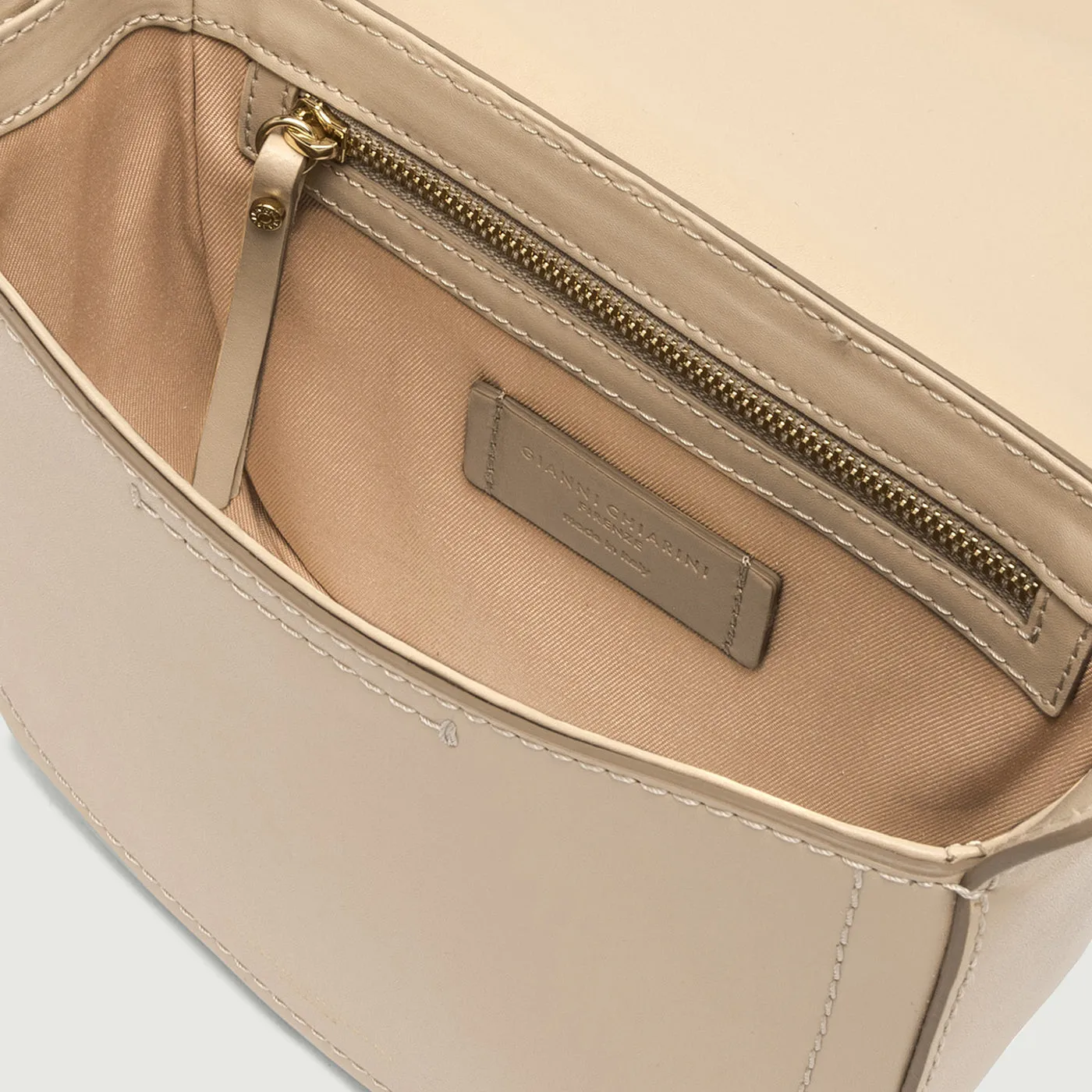 Borsa a spalla Candy in pelle cream