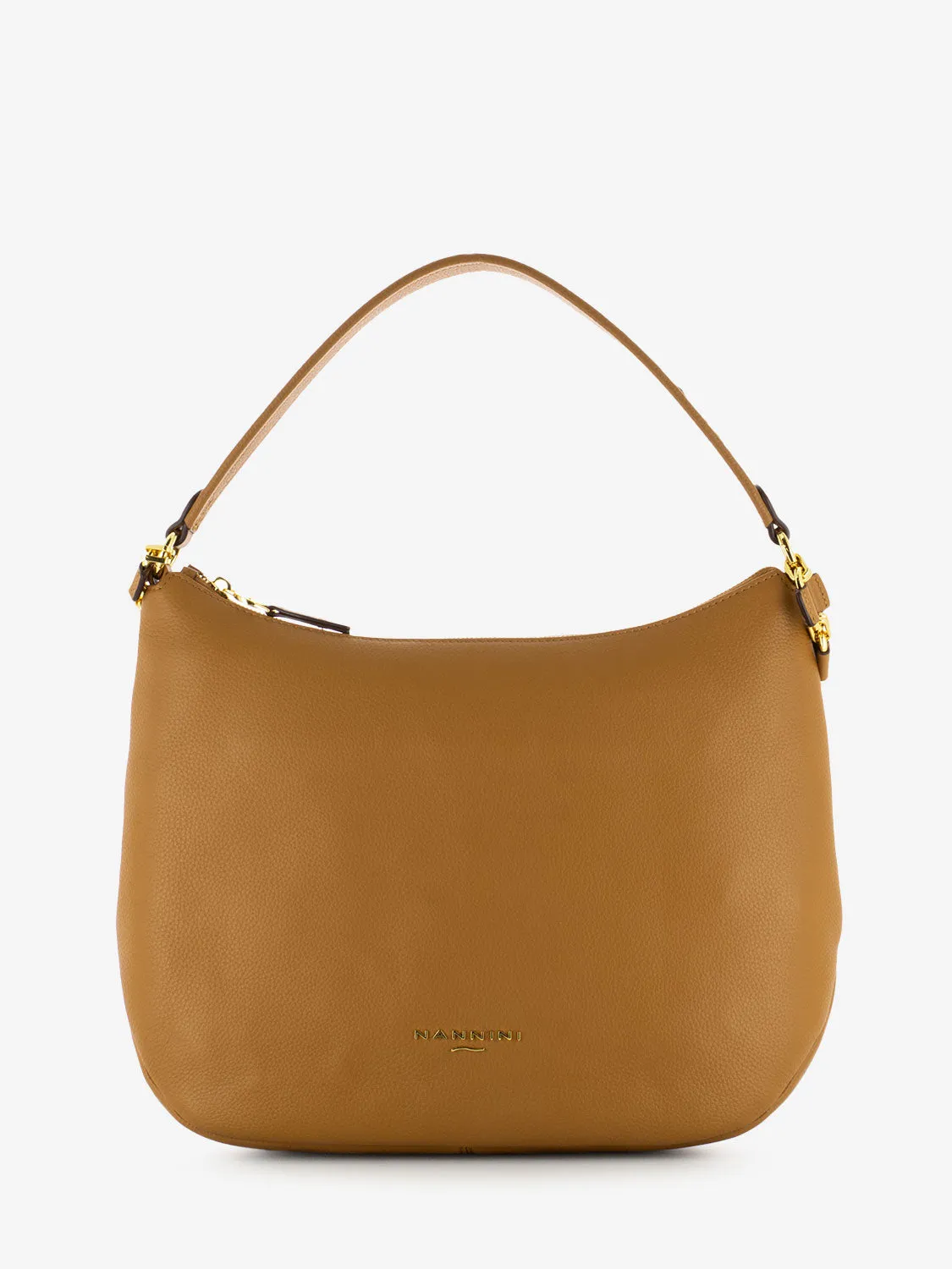 Borsa a spalla in pelle Yvonne camel