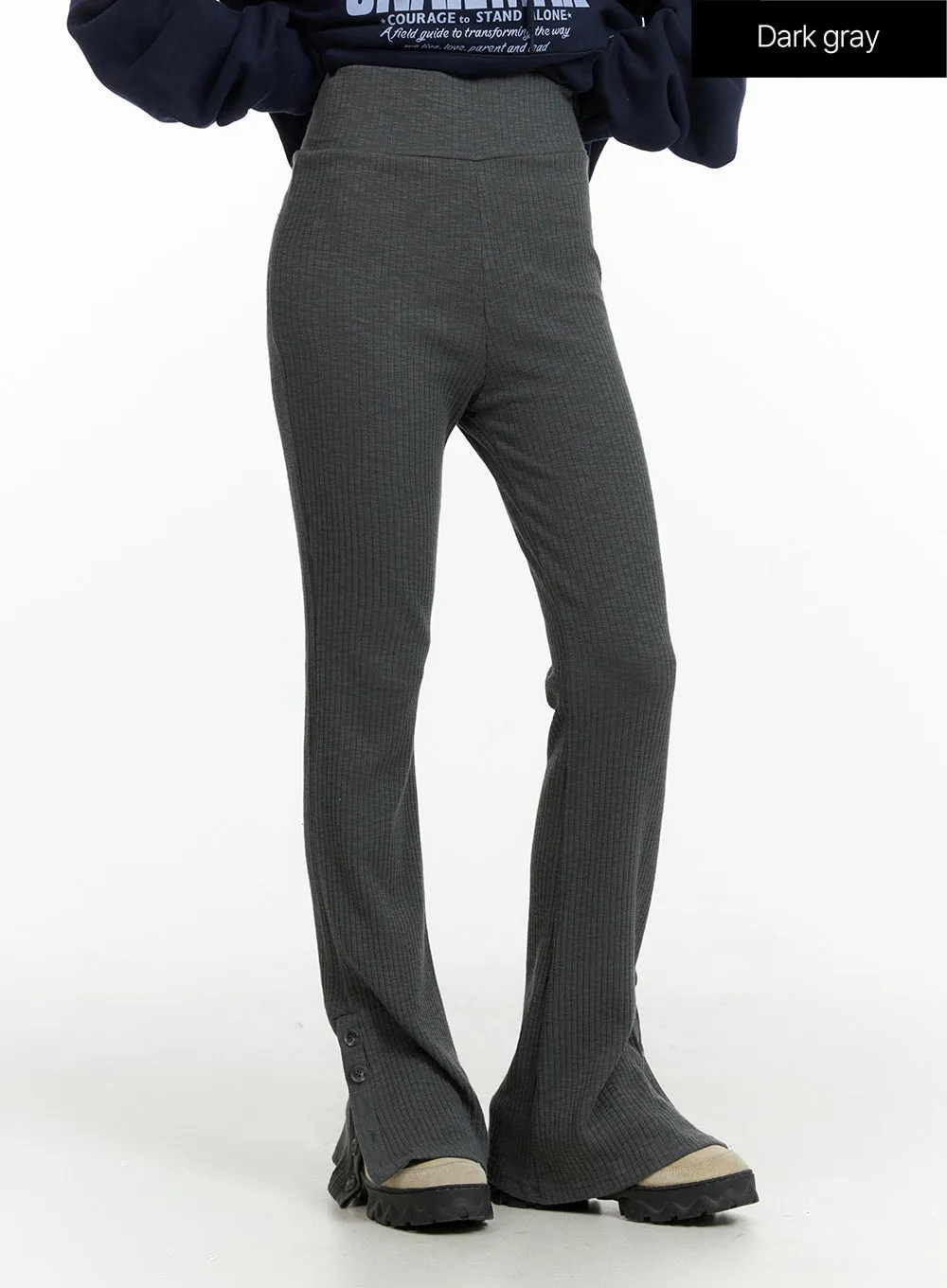 Buttoned Bootcut Slim Sweat Pants CF415