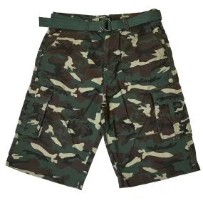 Camo Green Military Cargo Shorts with Pockets