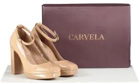 Carvela Beige Camel Patent Leather Platform Court Shoes Bnib UK 3 EU 36 👠