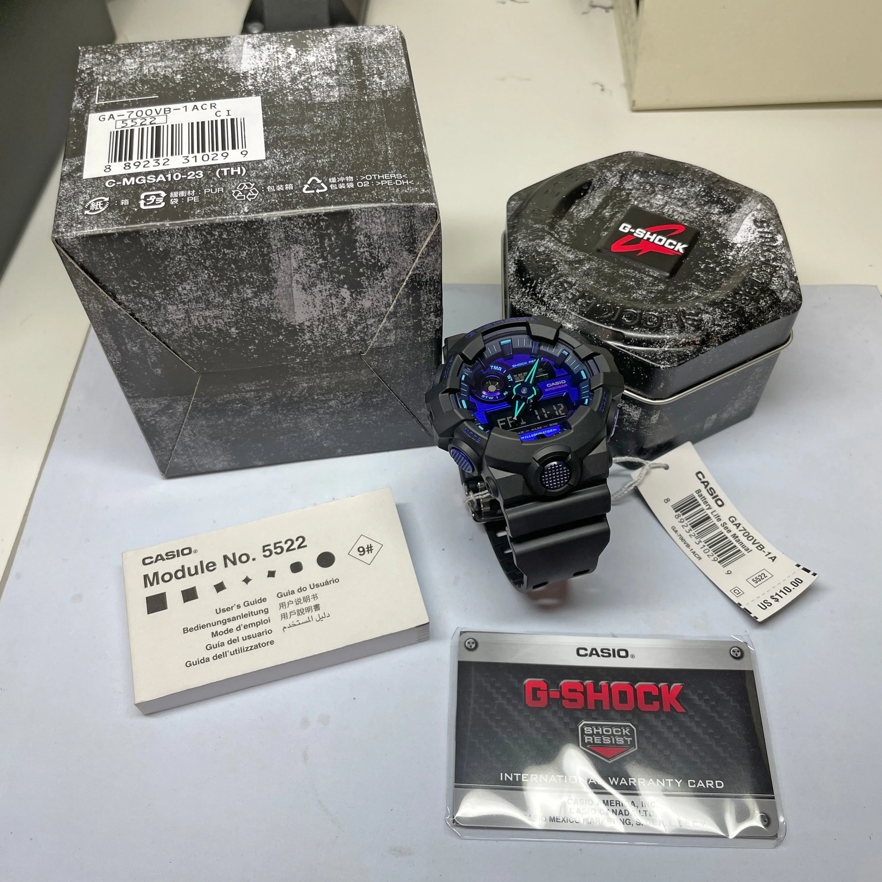 CASIO G-SHOCK GA700VB-1A Virtual World Violet Blue Indigo Watch