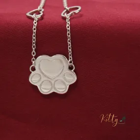 Cat Paw Bracelet in Solid 925 Sterling Silver (Platinum Plated)