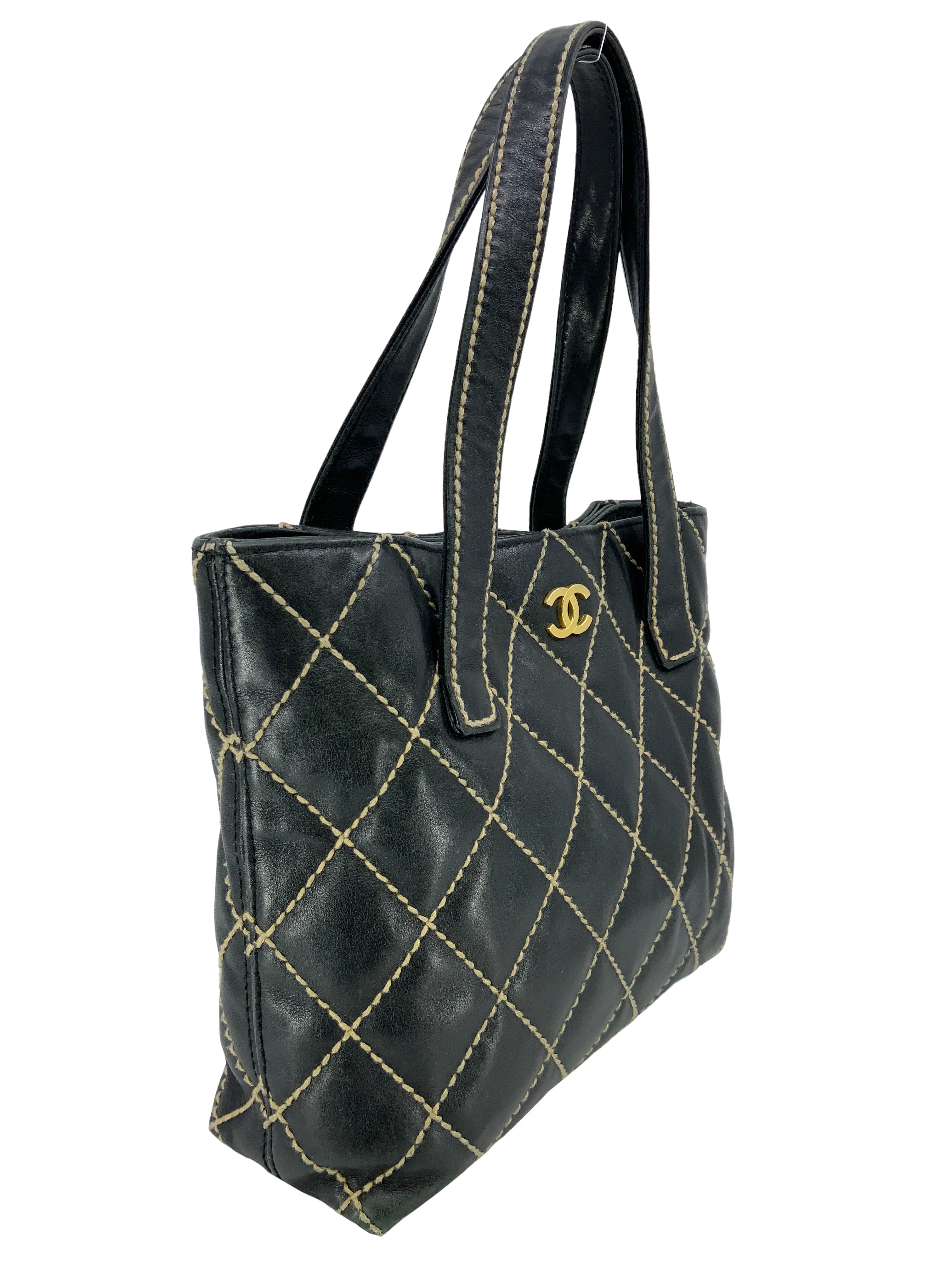 CHANEL Wild Stitch Quilted Leather Small Surpique Tote Bag