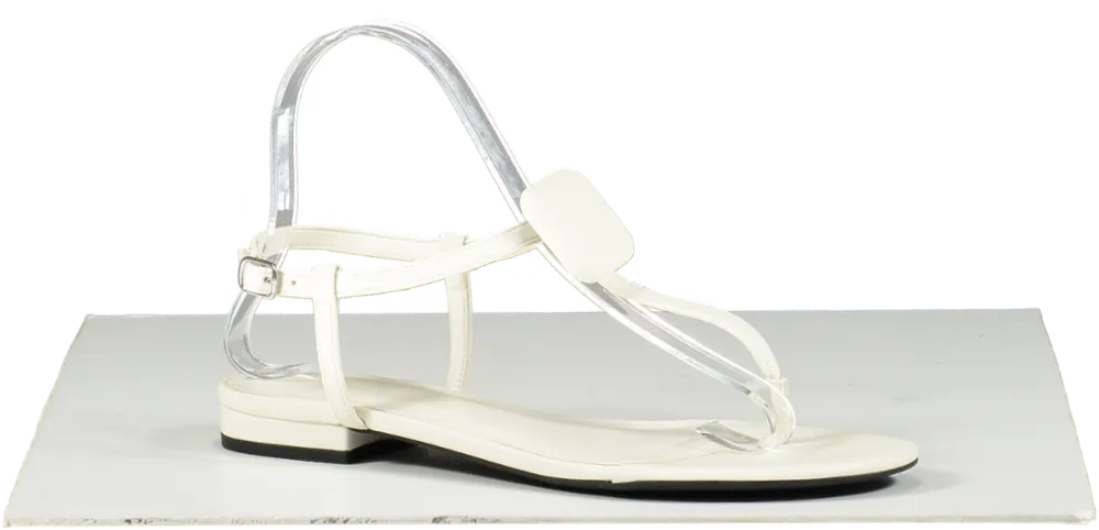 Charles & Keith White Koa Thong Sandals UK 4 EU 37 👠