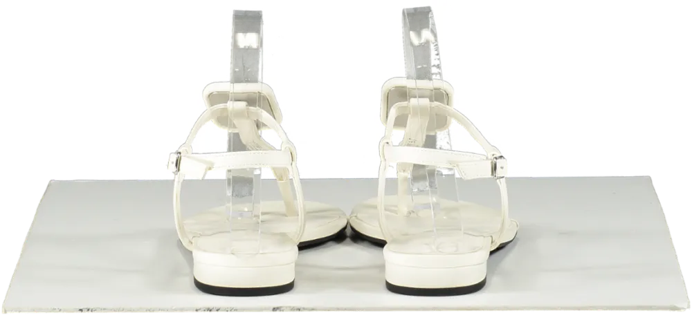 Charles & Keith White Koa Thong Sandals UK 4 EU 37 👠