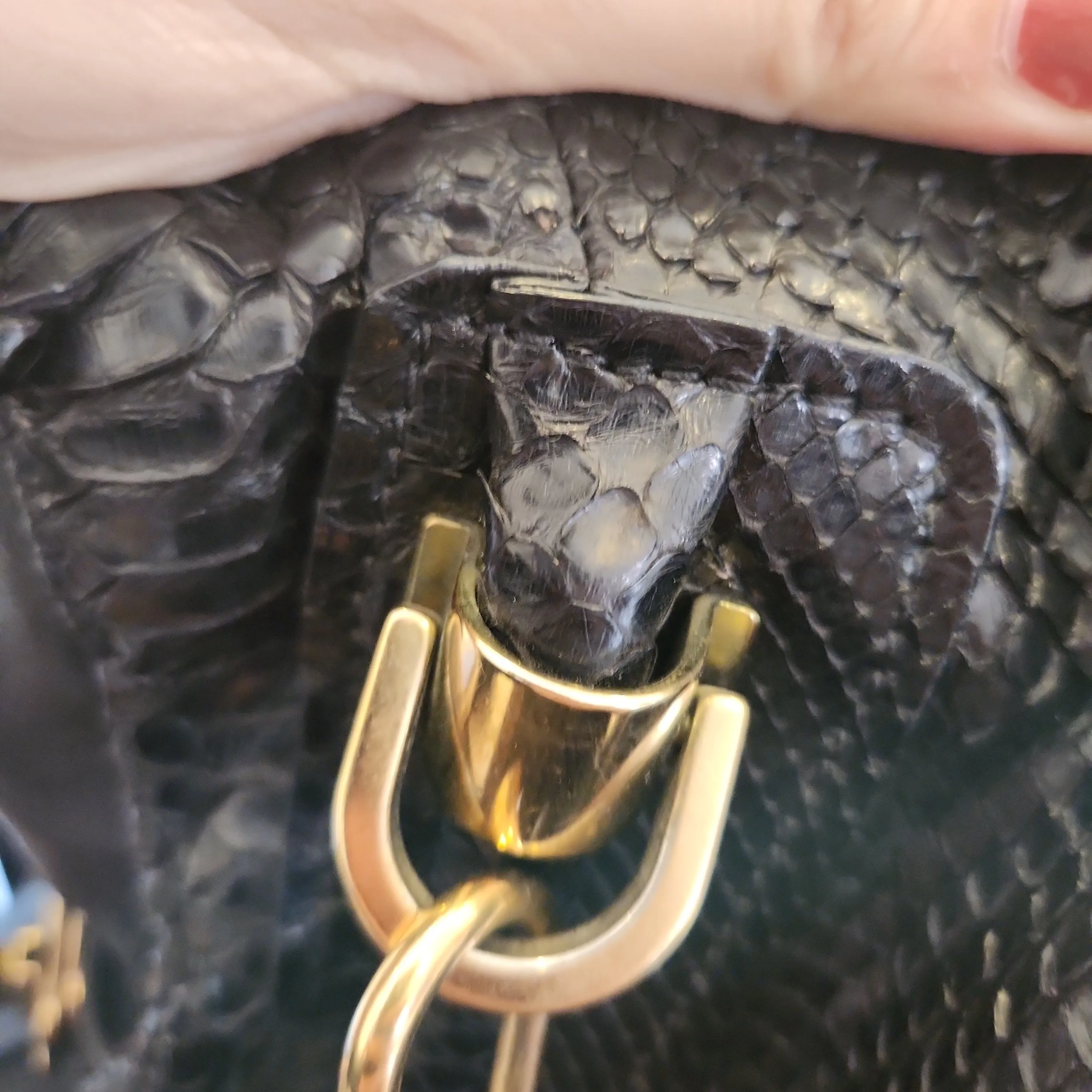 Chloe Black 'Paraty' Python Leather Bag | Pre Loved |