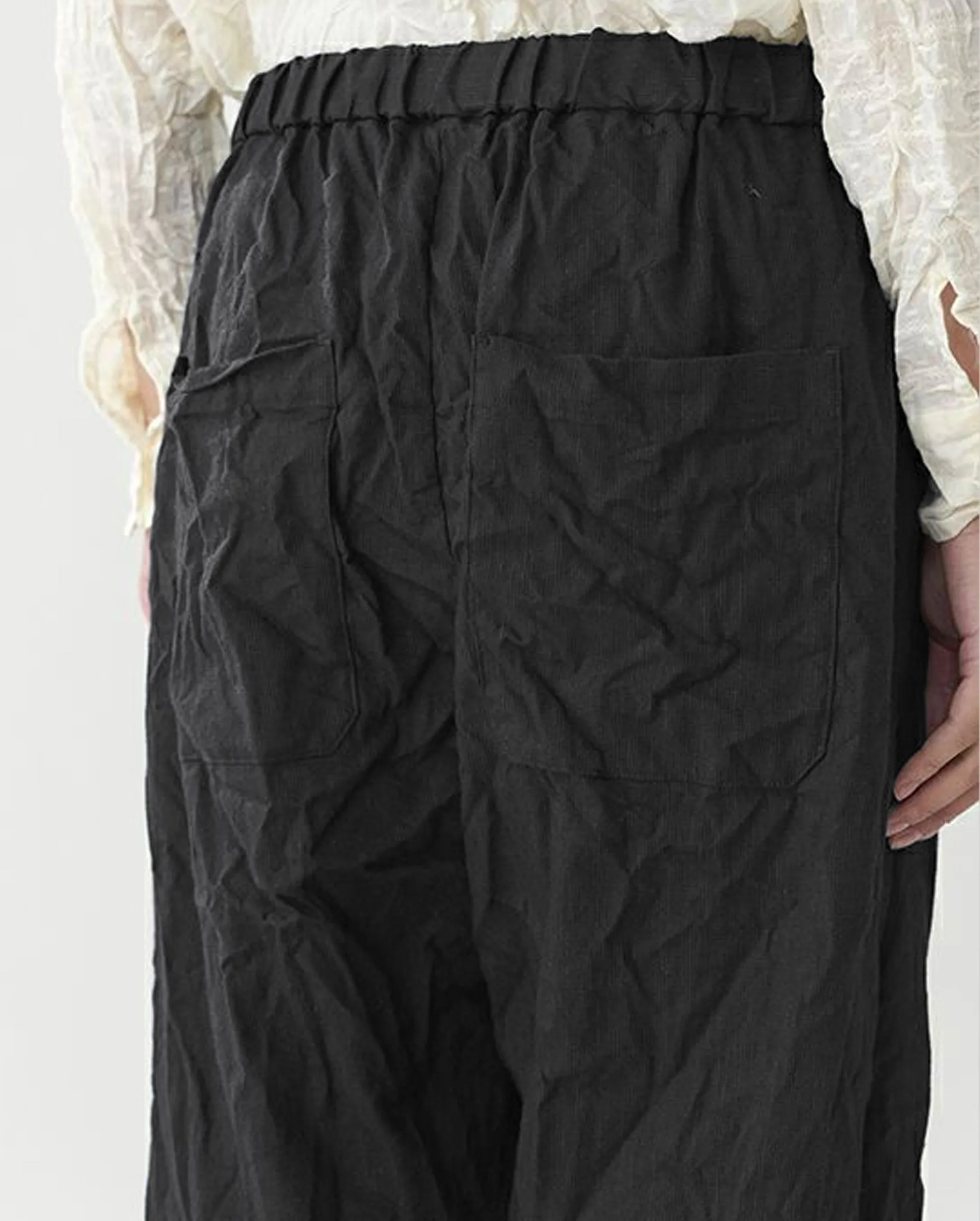 CRINKLE PANTS / BLACK