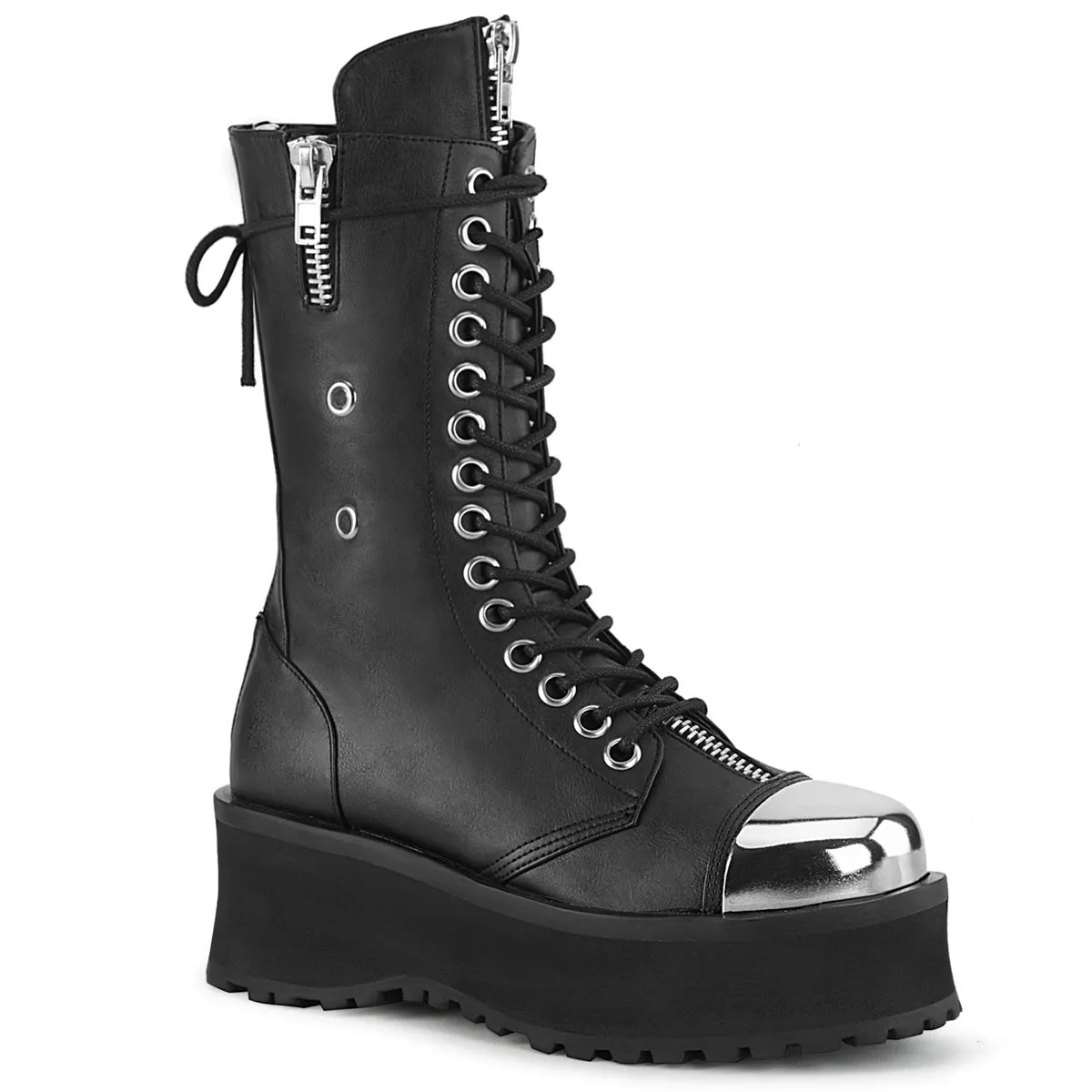 Demonia GRAVEDIGGER-14 | Black Vegan Leather Unisex Boots