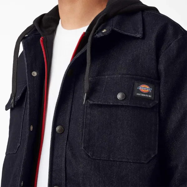 Dickies Skateboarding Denim Shirt Jacket - Rinsed Indigo Blue