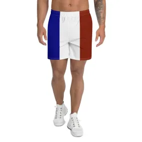 French Flag Shorts For Mens / Patriot Shorts / Soccer Shorts / Recycled Polyester