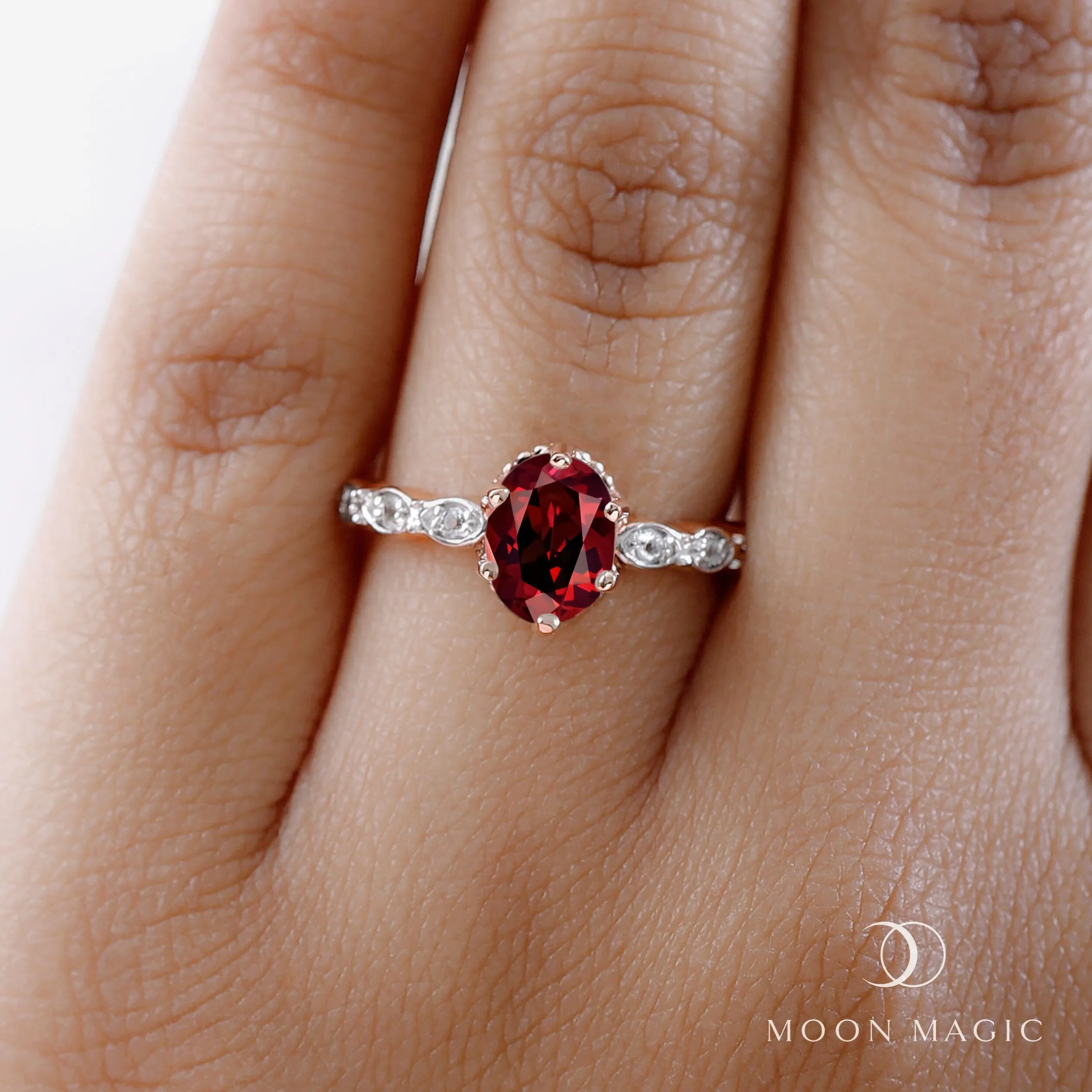 Garnet Diamond Ring - Mirth