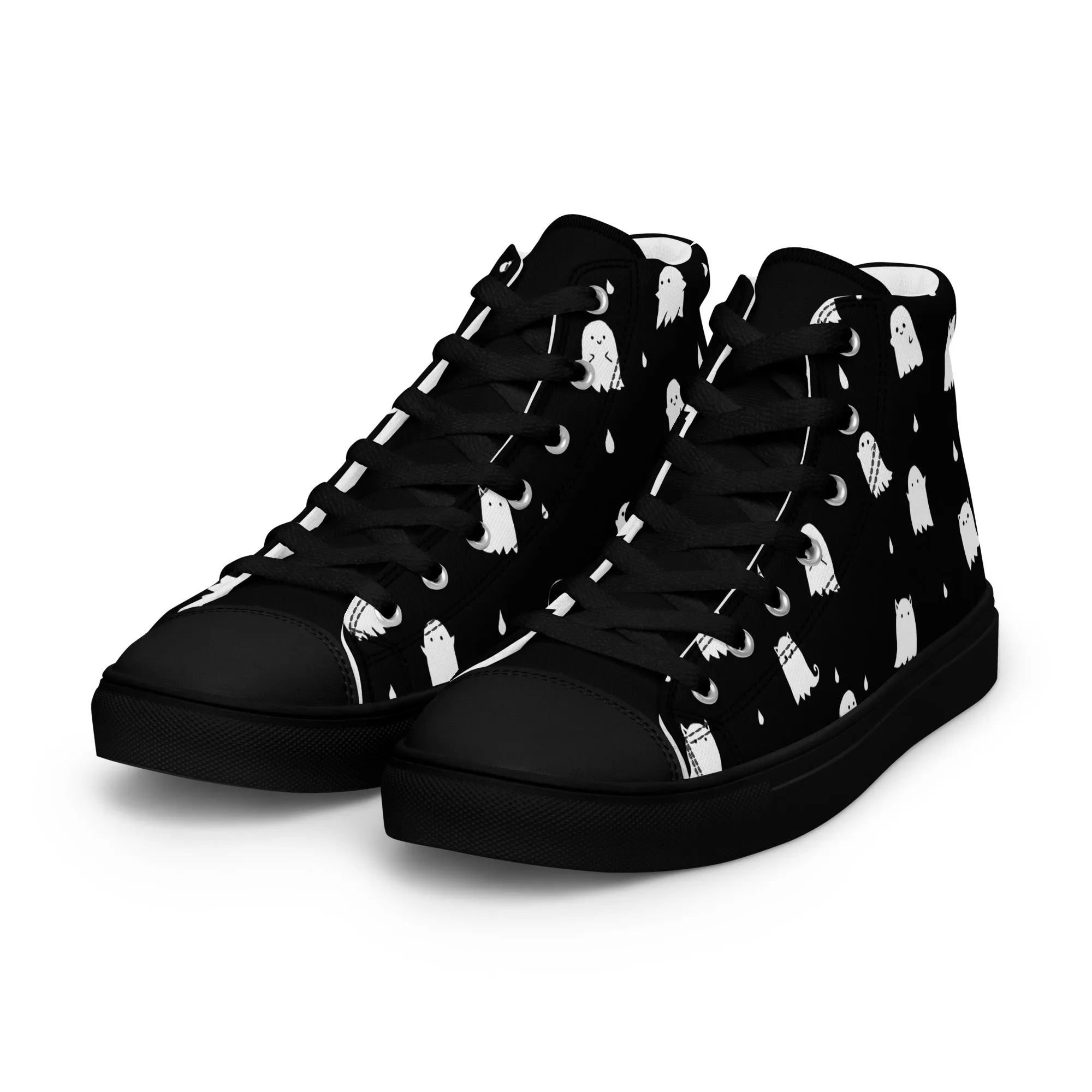 Ghost Party Women’s High Top Shoes - Vegan Leisurewear Sneakers for women - Comfortable Goth Trainers - Witchy Grunge Accessories