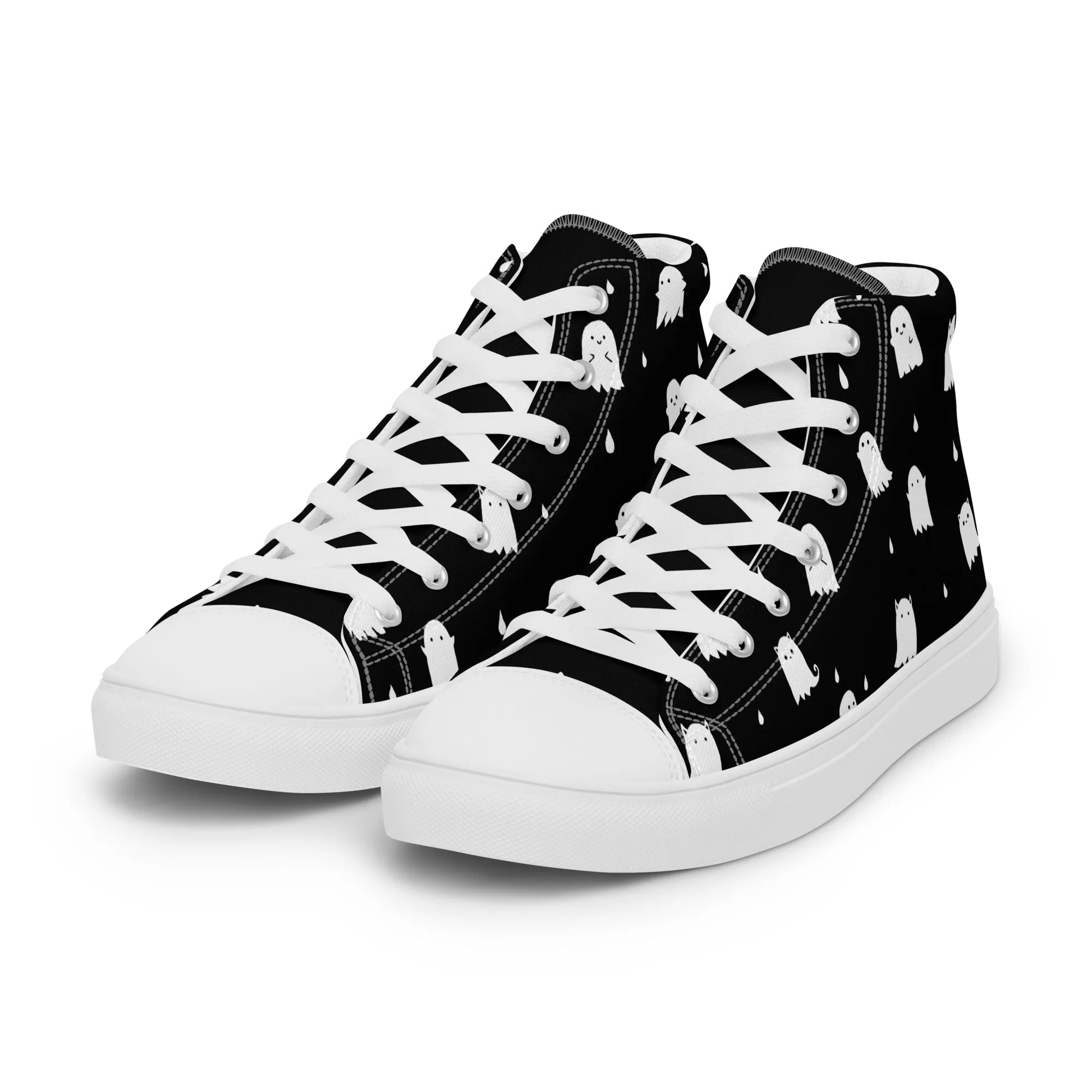 Ghost Party Women’s High Top Shoes - Vegan Leisurewear Sneakers for women - Comfortable Goth Trainers - Witchy Grunge Accessories