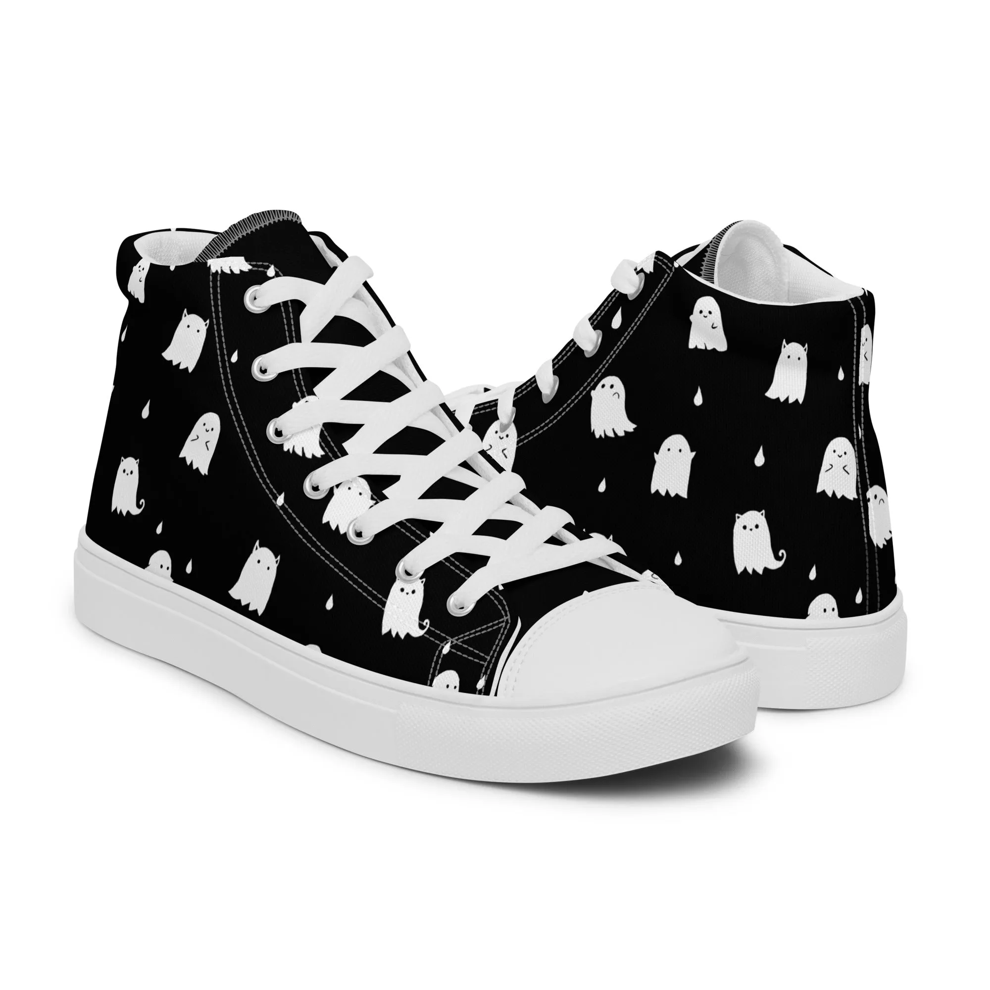 Ghost Party Women’s High Top Shoes - Vegan Leisurewear Sneakers for women - Comfortable Goth Trainers - Witchy Grunge Accessories