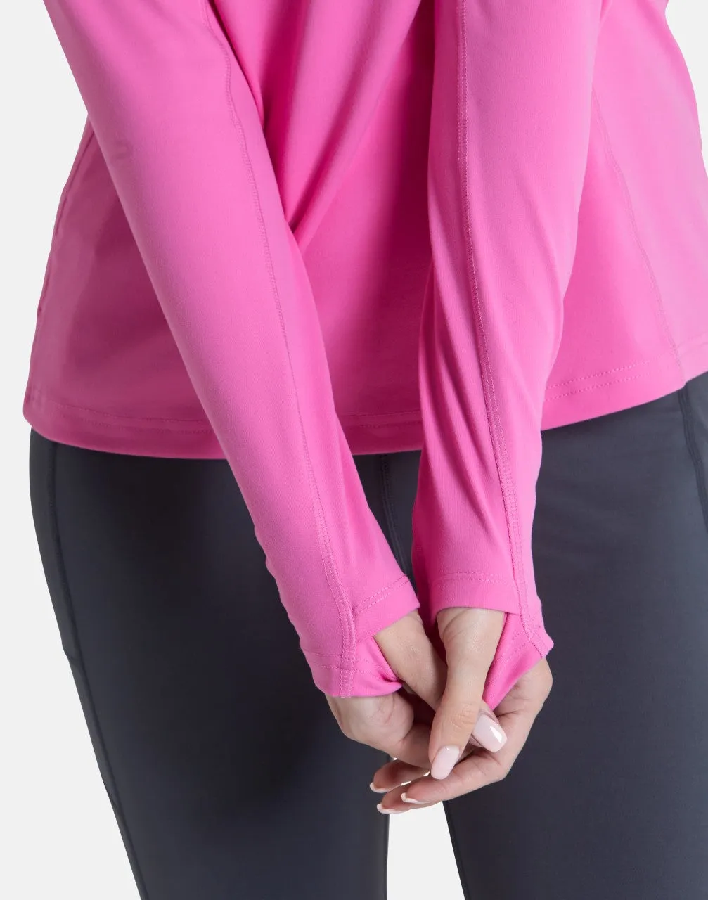 Gym Coffee Relentless Quarter Zip (Womens) - Empower Pink