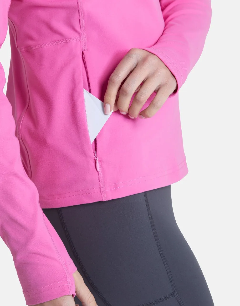 Gym Coffee Relentless Quarter Zip (Womens) - Empower Pink