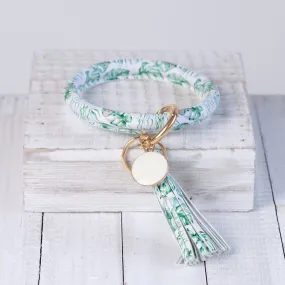 Hannah Hands Free Bangle Keychain-Green Tropical