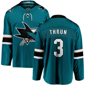 Henry Thrun San Jose Sharks Fanatics Branded 2021/22 Home Breakaway Jersey - Teal