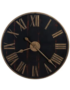 Howard Miller Murray Grove Oversize Wall Clock - Black Dial - Brass Finish Frame