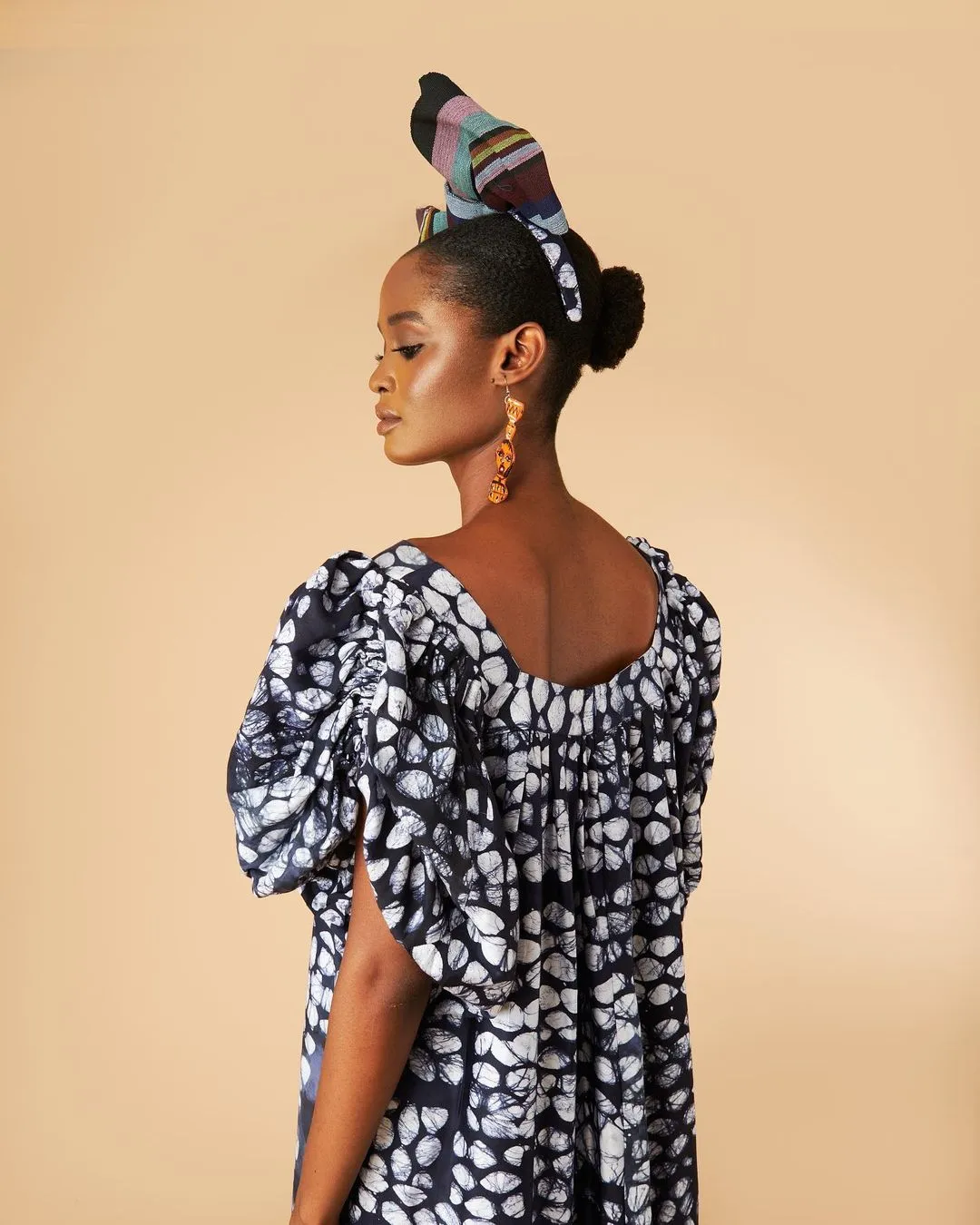 IreTi Baby Indigo Adire Midi Dress