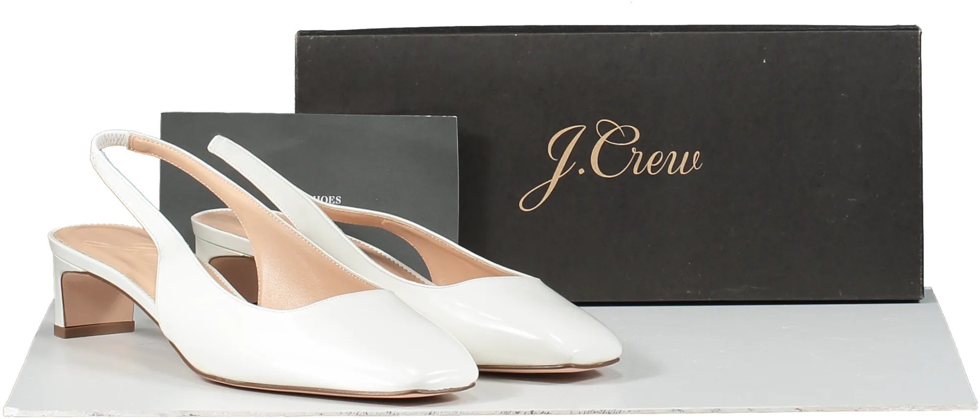 j.crew Cream Leather Spazzolato Leather Sling Back Shoes BNIB UK 8 EU 41 👠