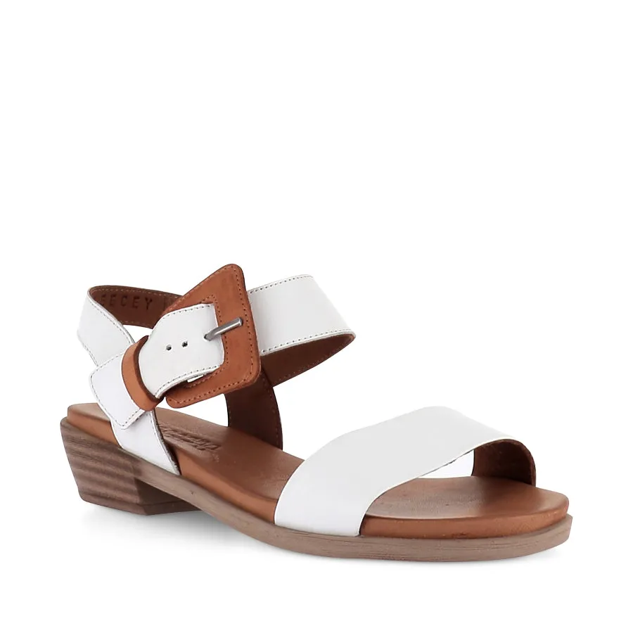 LEECEY - WHITE/TAN LEATHER