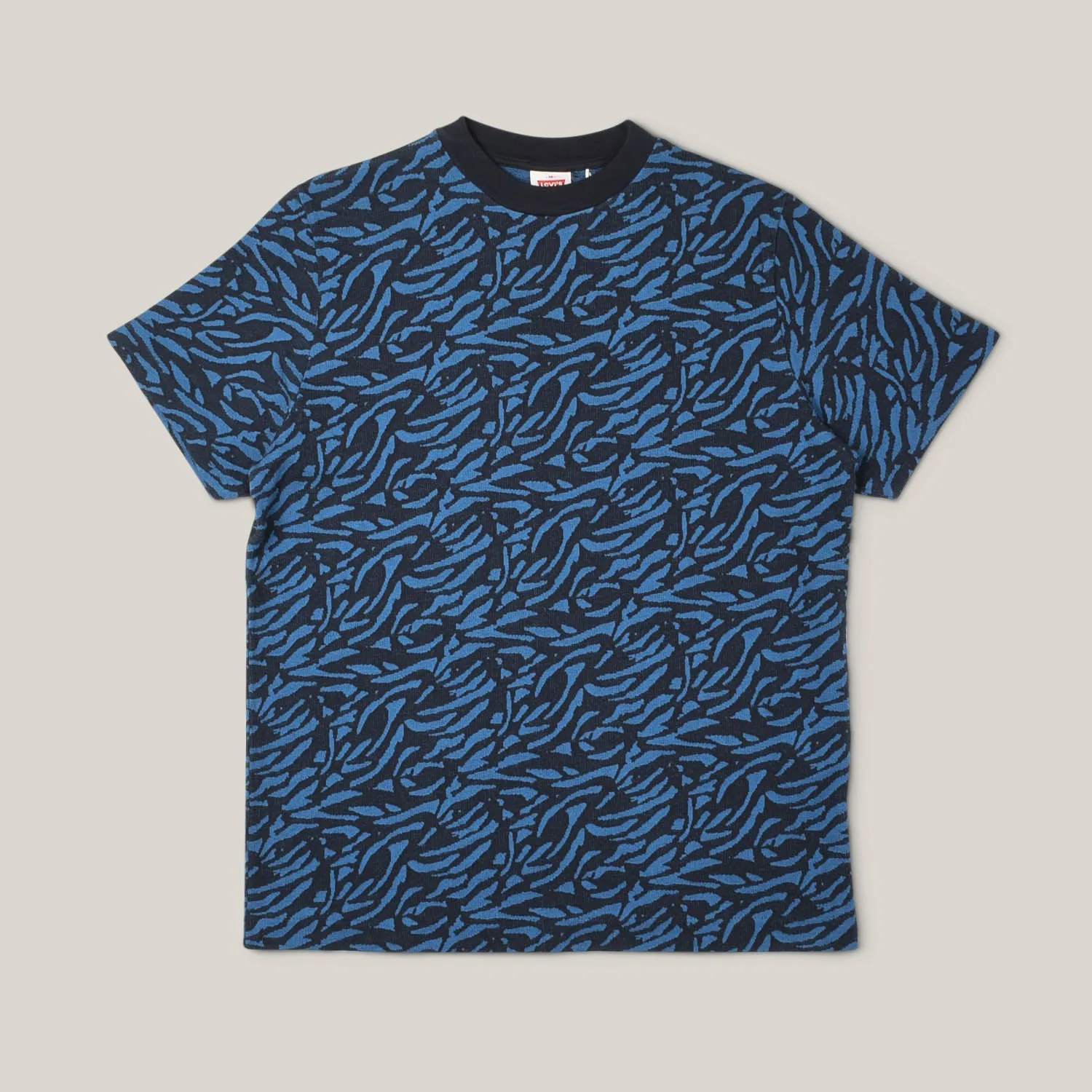 LEVI'S VINTAGE CLOTHING 1960'S JACQUARD TEE ABSTRACT - BLACK AND BLUE