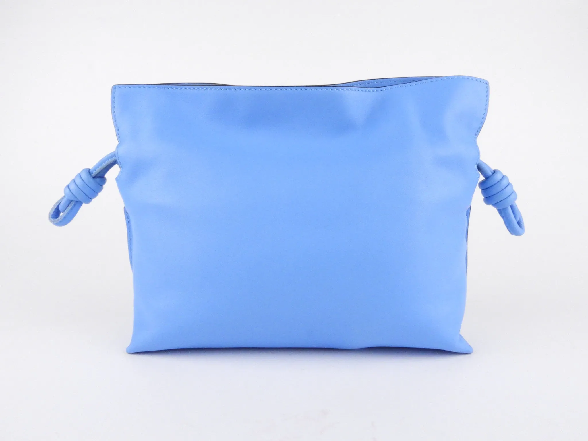 Loewe Blue Nappa Calfskin Leather Flamenco Clutch Bag