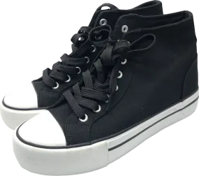 Matalan Black Platform Canvas Trainers UK 7 EU 40 👠