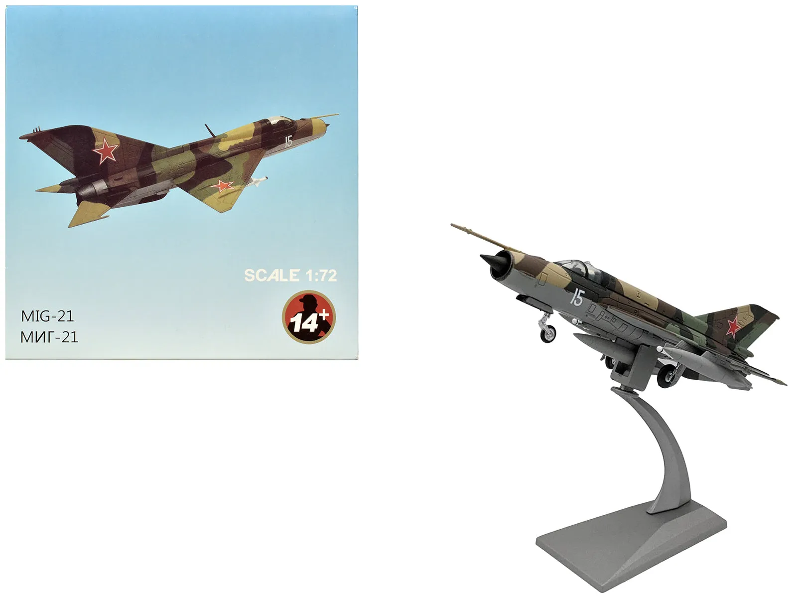 Mikoyan-Gurevich MiG-21SM Fishbed-J Fighter Aircraft Soviet Air Force 1/72 Diecast Model Airplane