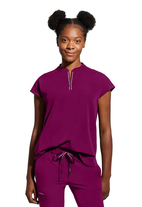 NEW FASHION! 360 by Healing Hands Women's Sandy Zip Mandarin Collar Scrub Top 2286