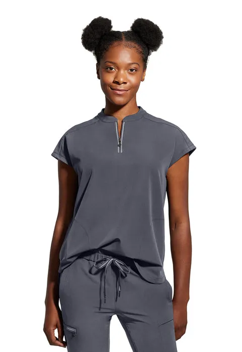 NEW FASHION! 360 by Healing Hands Women's Sandy Zip Mandarin Collar Scrub Top 2286