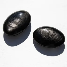 Obsidian, Silver Sheen - Palm Stone, A-Grade