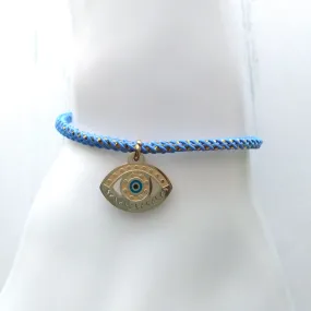 Olivia 2 Evil Eye Metallic Cord Slider Bracelet