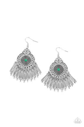 Paparazzi Dream A Little DREAMCATCHER - Green Earrings